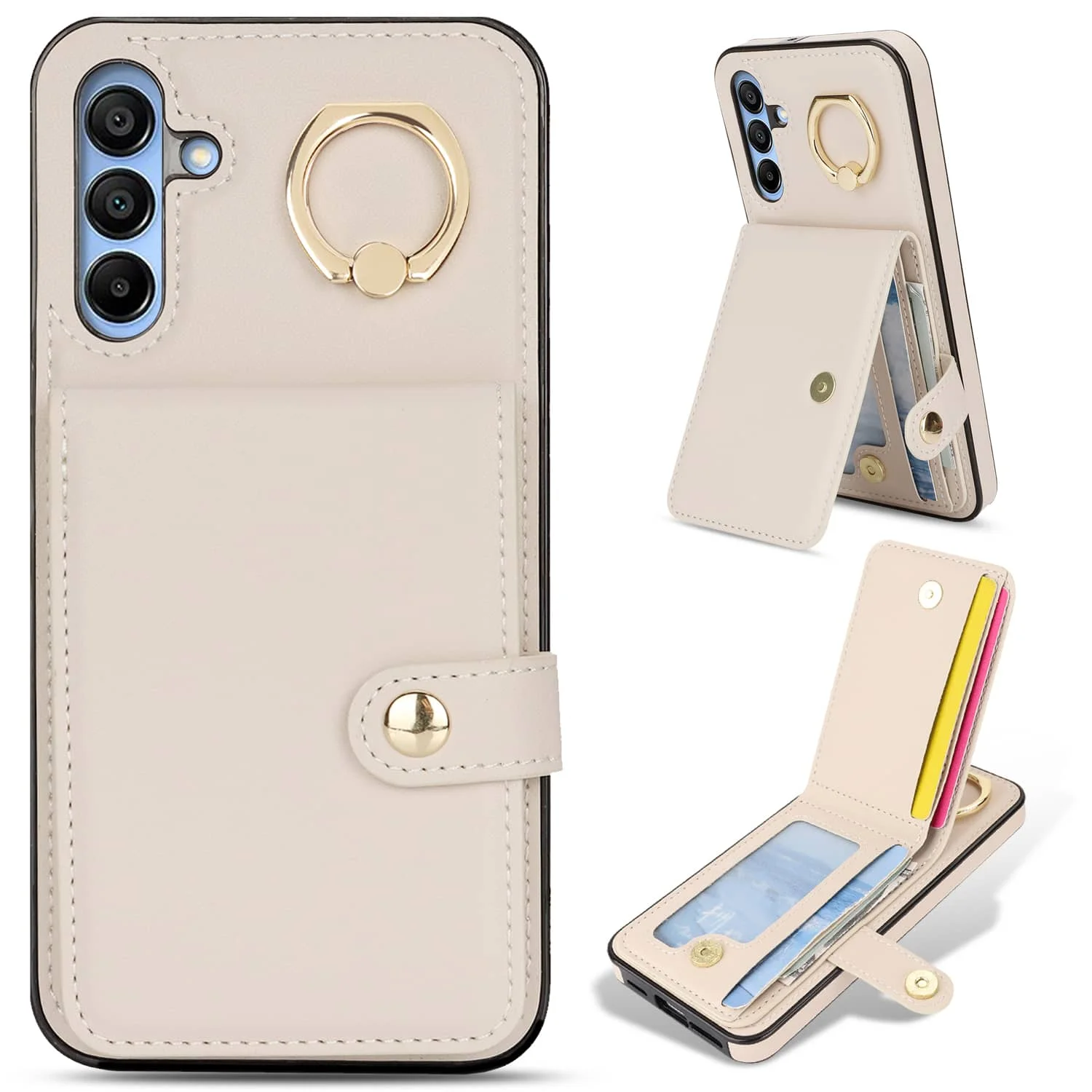 Elegant Flip Folio Wallet Case with Card Holder - Premium PU Leather Cover