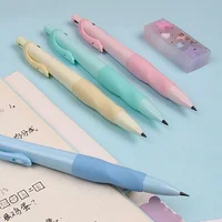 0.5/0.7/0.9/2.0mm Cute Dolphin Mechanical Pencil Correct holder Pencil 2B Lead Student Writing Drawing Supply School Stationery 1