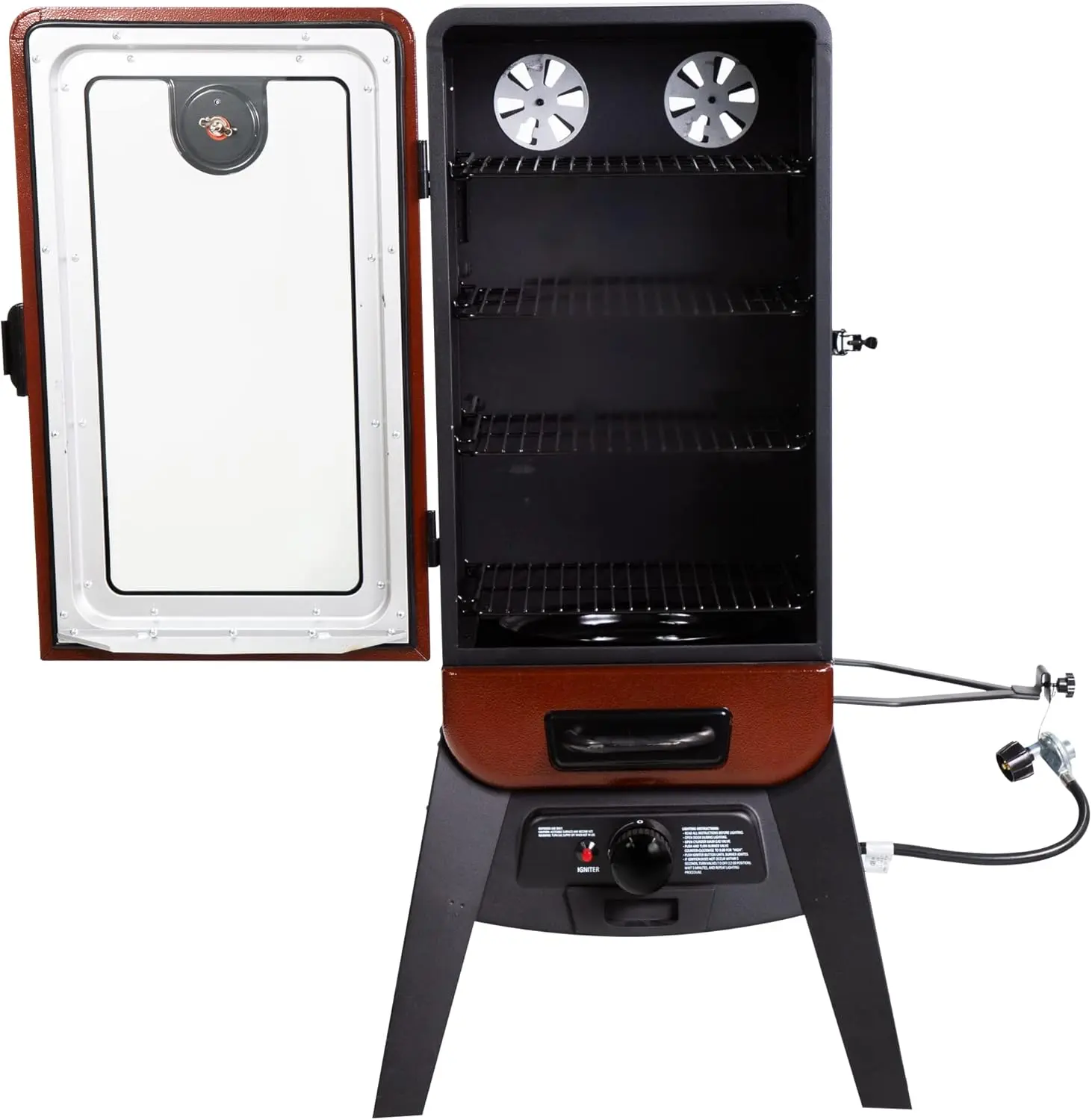 Pit Boss Grills  Vertical Smoker, Red Hammertone 684 sq inches (pack of 1) 3