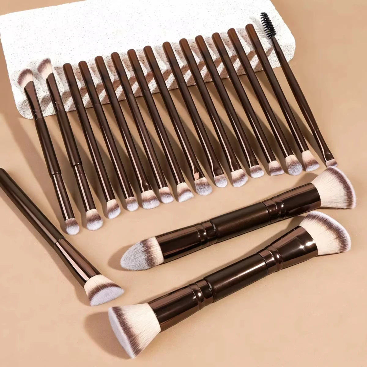 4/5/6/10/18pcs Professional Makeup Brush Set, Portable Travel Makeup Brushes, Dual-Ended Multifunctional Makeup Tools Set_voghion.com