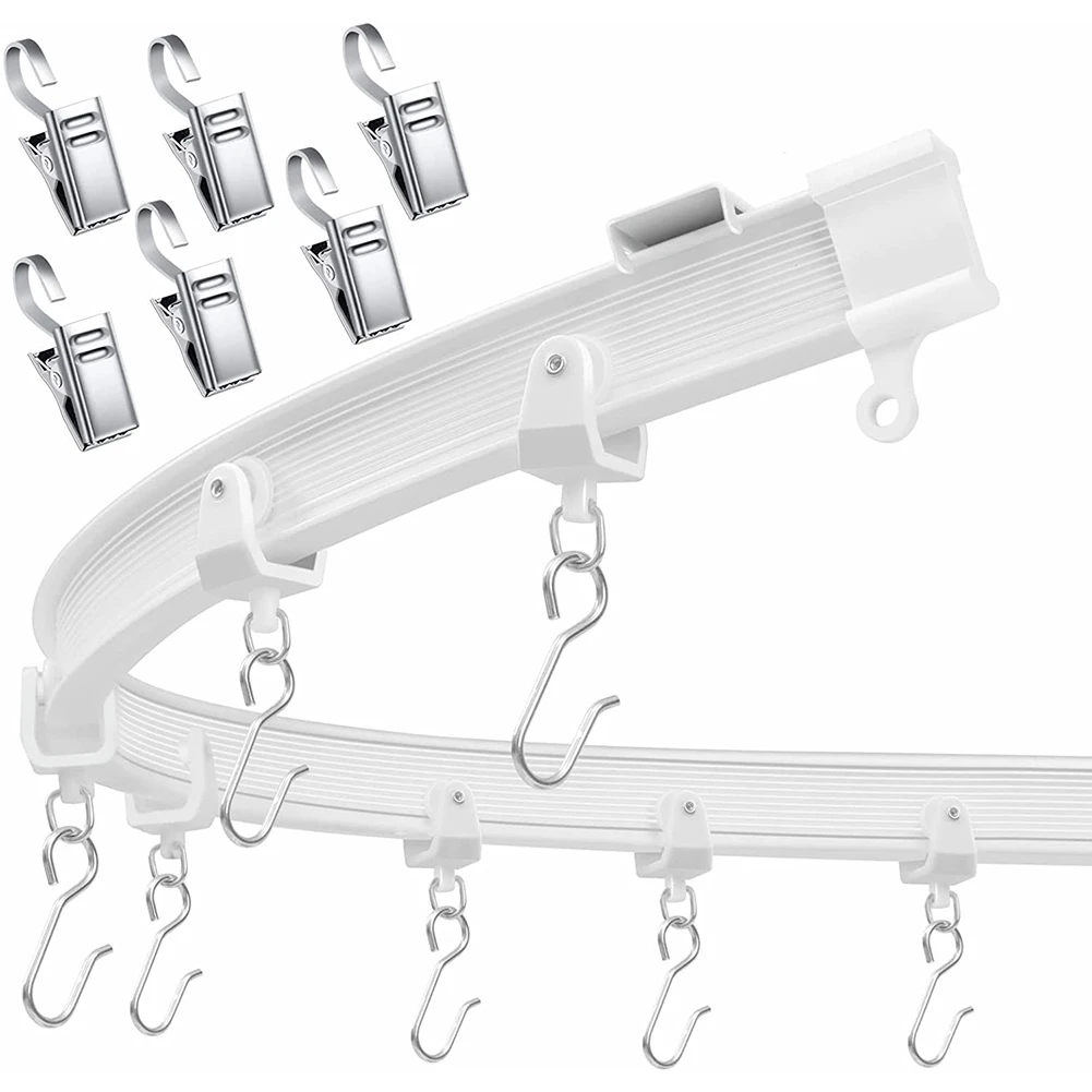 

Flexible Bendable Ceiling Curtain Track, Ceiling Mount for Curtain Rail, Room Divider Ceiling Track for Curtains 9.8FT