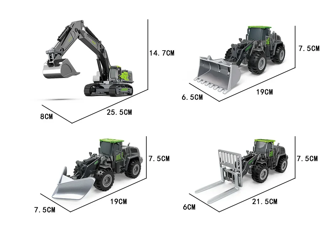 Diecast Alloy Engineering Vehicle Model Toy Set for Kids