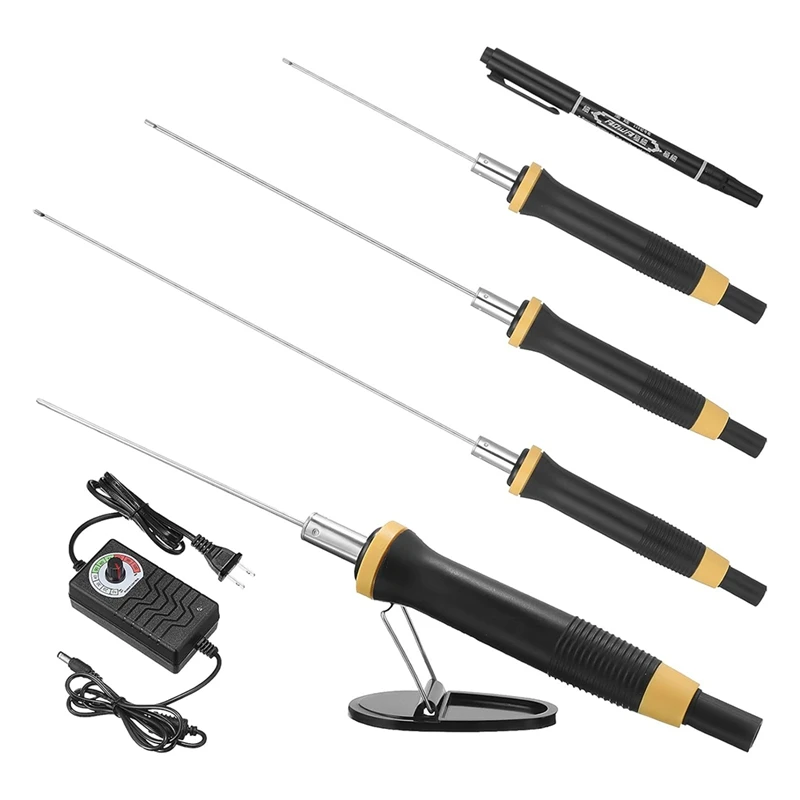 A7QHO-6Pc Foam Cutter Electric Hot Wire Cutter Pen Tools Kit,4In,6In,8In Foam Board With Stand,For Cutting US Plug