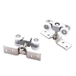1 Pair Door Track Rail Hanging Rail Glass Door Guide Mute Push And Pull For Various Applications, Including Residential