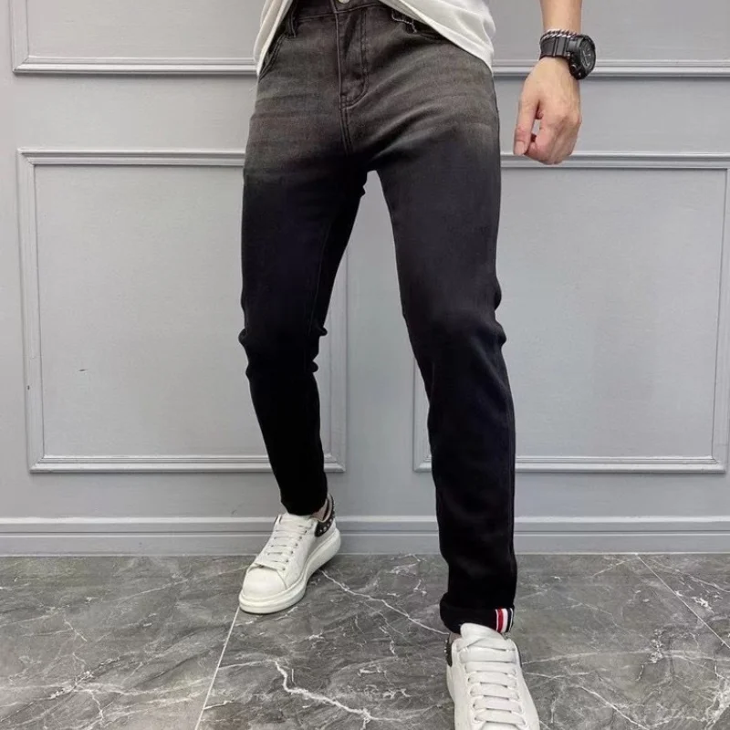 

TB THOM 2022 Men's Fashion Brand Casual Summer Autumn Male Skinny Trousers Slim High Quality Outwears Jeans Pants