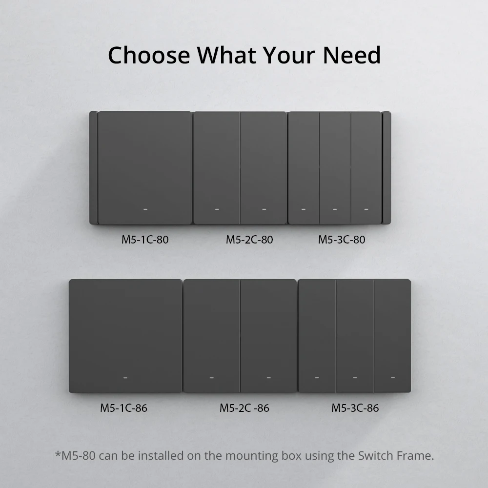 SONOFF M5 SwitchMan Smart Wall Switch 80/86 Type Push Button Switch 1/2/3 Gang Switch Frame Remote Control for Alexa Google Home