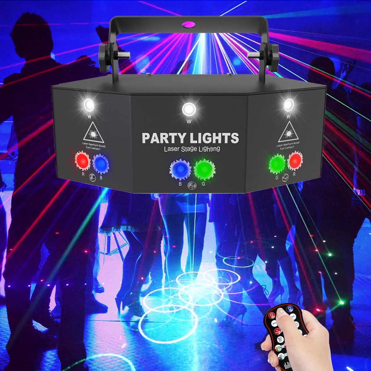 Gants laser RGB Multi-ligne 4 têtes Disco Laser Dj Beam Stage Light pour  Finger Dancing Show Halloween Party Rave Nightclub Club