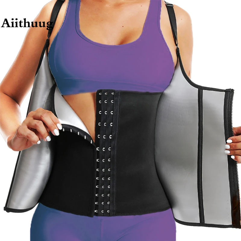 Aiithuug Sauna Sweating Tank Tops Women Workout Corsets Slimming Corsets Waist Trainer Body