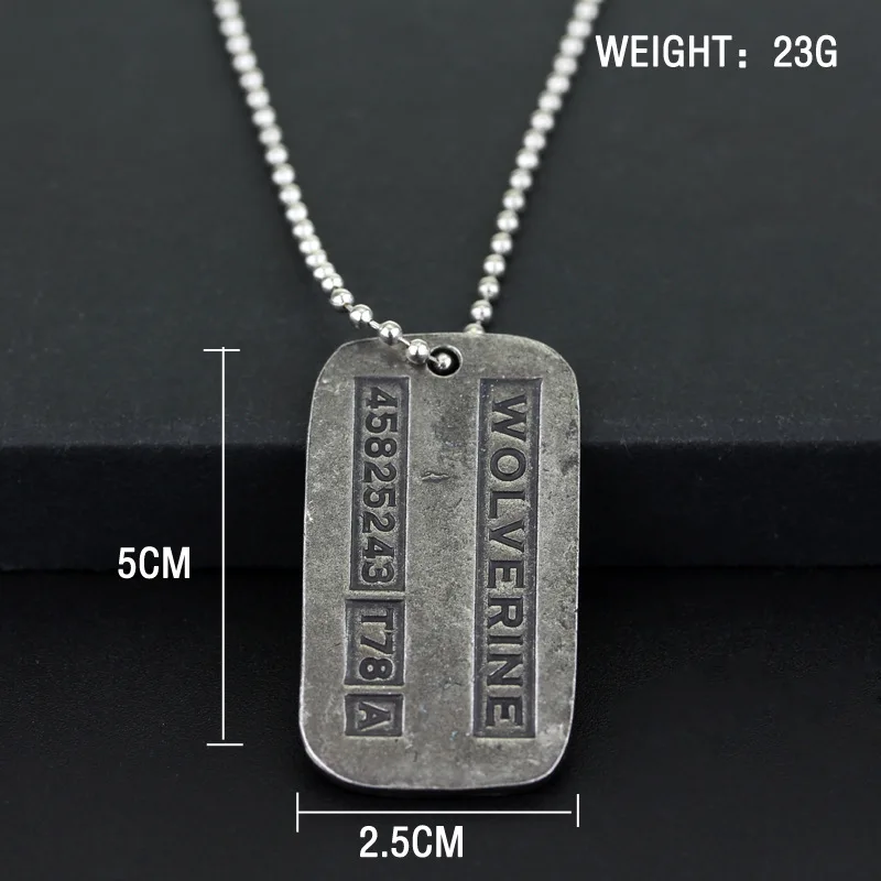 Necklace Pendant X-Men Wolverine Military Card Cosplay Periphery