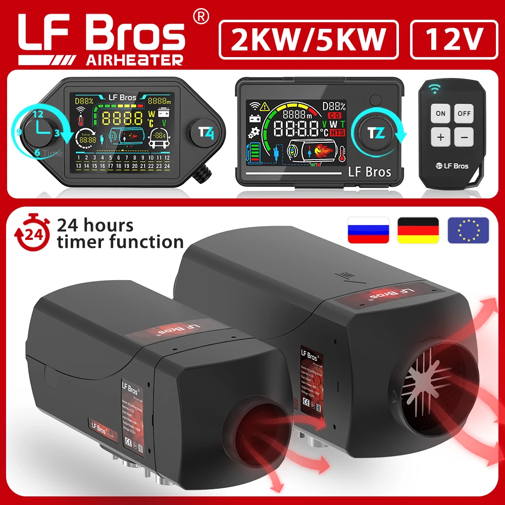 LF Bros 12V/24V/220V Dieselheizung, Diesel Standheizung 5kw, Diesel  Lufterhitzer mit Timer LCD Schalter für Camping, Wohnmobil, LKW (Weiß) :  : Auto & Motorrad