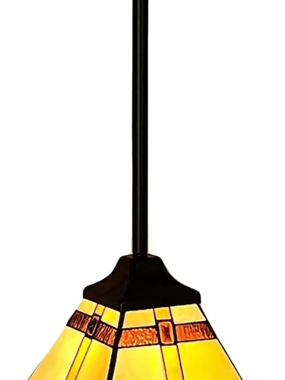 

s Small Tiffany Pendant Light Plug in Stained Glass Hanging Lamp 8 Inch for Kitchen Island Study Hallway,Dining Living