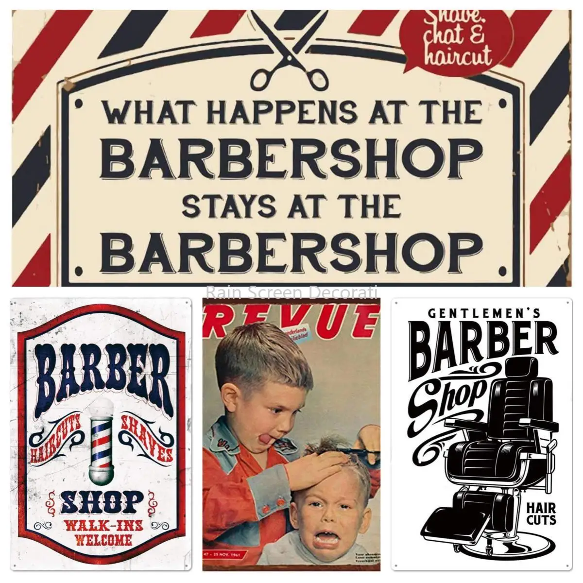 

Vintage Retro Metal Tin Signs For Barber Poster Barbershop Metal Poster For Bar Cafe Garage Wall Decor Barber Shop Decoratio