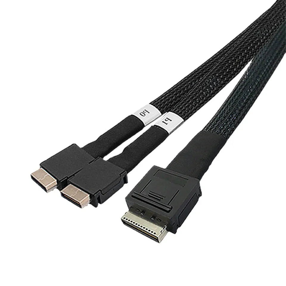 Oculink-cabo de Dados Ativo Pcie Pci-express Sff8611 8x 8-lane para Dual Sff9611 Oculink 4x Ssd 50cm
