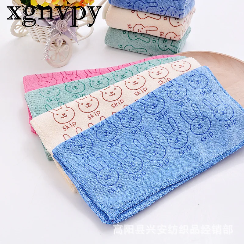 Children cartoon does not shed hair thickened fiber absorbent soft dry hair face towel baby small towel school
