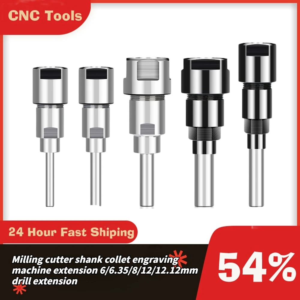 Router Bit Extension Rod 6/6.35/8/12/12.7mm Shank Wood Milling Cutter