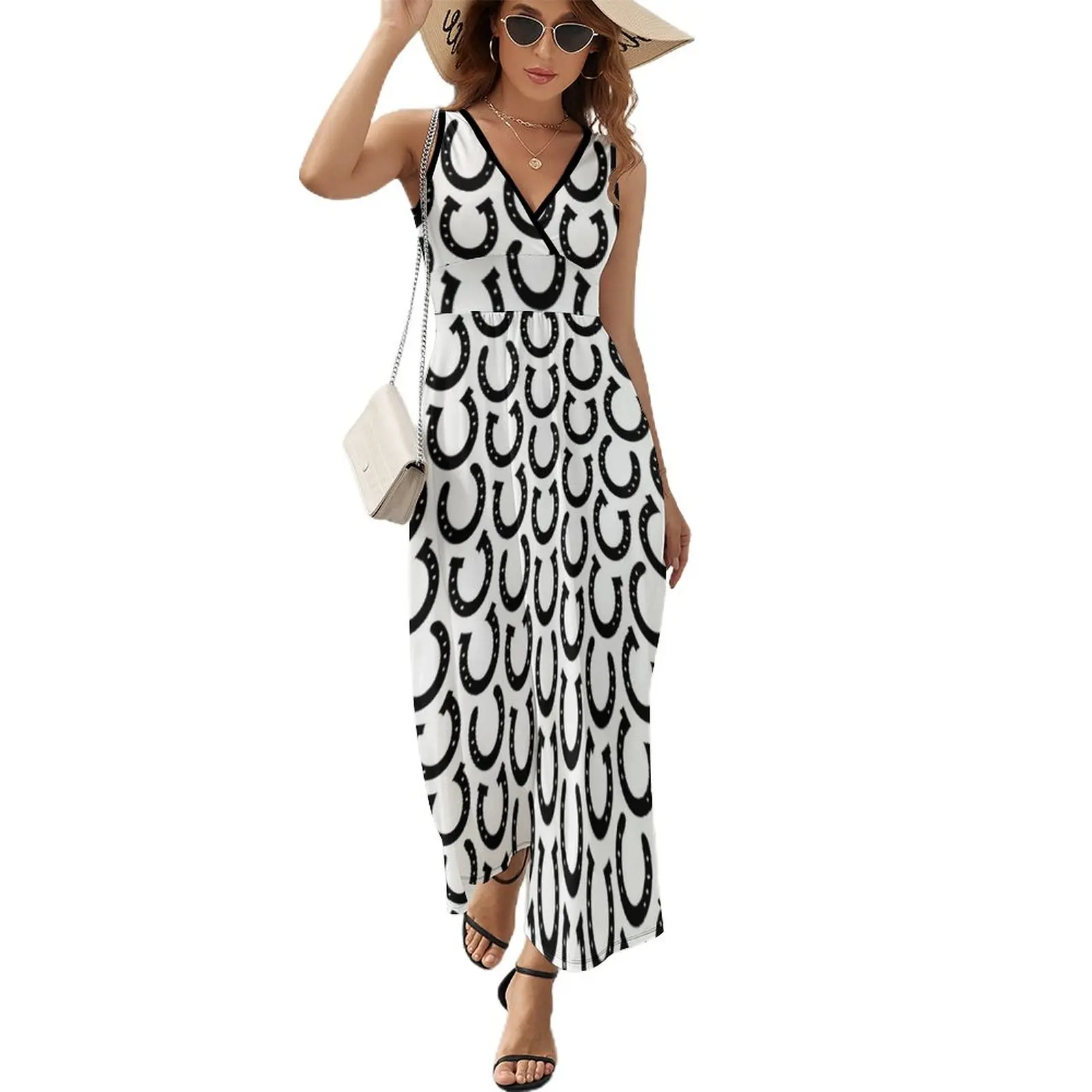 

Black Horseshoes Sleeveless Dress dresses for woman Women's summer dresses bandage dress