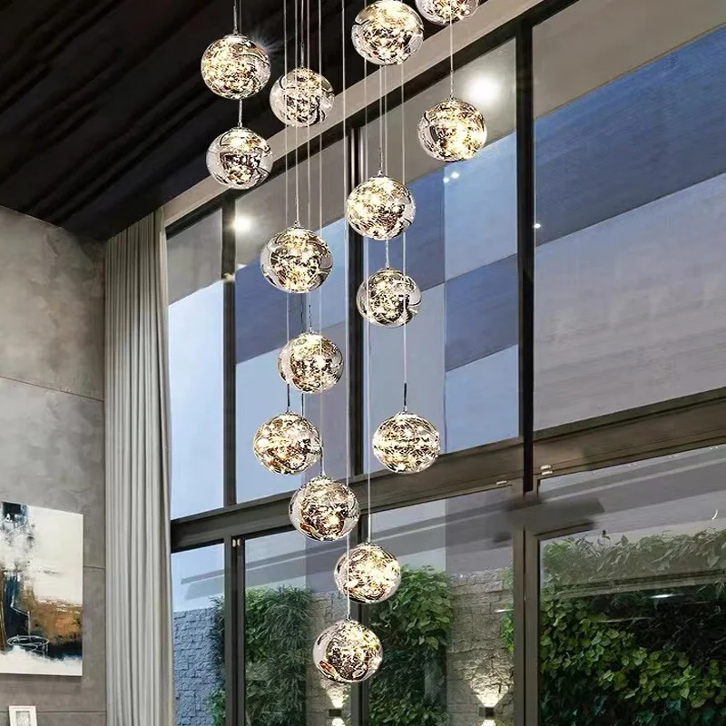 New Modern Spiral Chandelier Indoor Light Living Room Villa Loft Dining Room Kitchen Chandelier Crystal Ball Stair Ceiling Light led chandelier ceiling chandelier