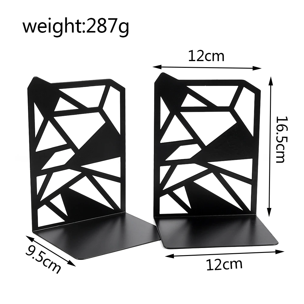 Hollow-out Metal Bookends Hourglass Design Metal Bookends for Home Office Decorative Book Stoppers Book Holders 6