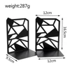 Hollow-out Metal Bookends Hourglass Design Metal Bookends for Home Office Decorative Book Stoppers Book Holders 6