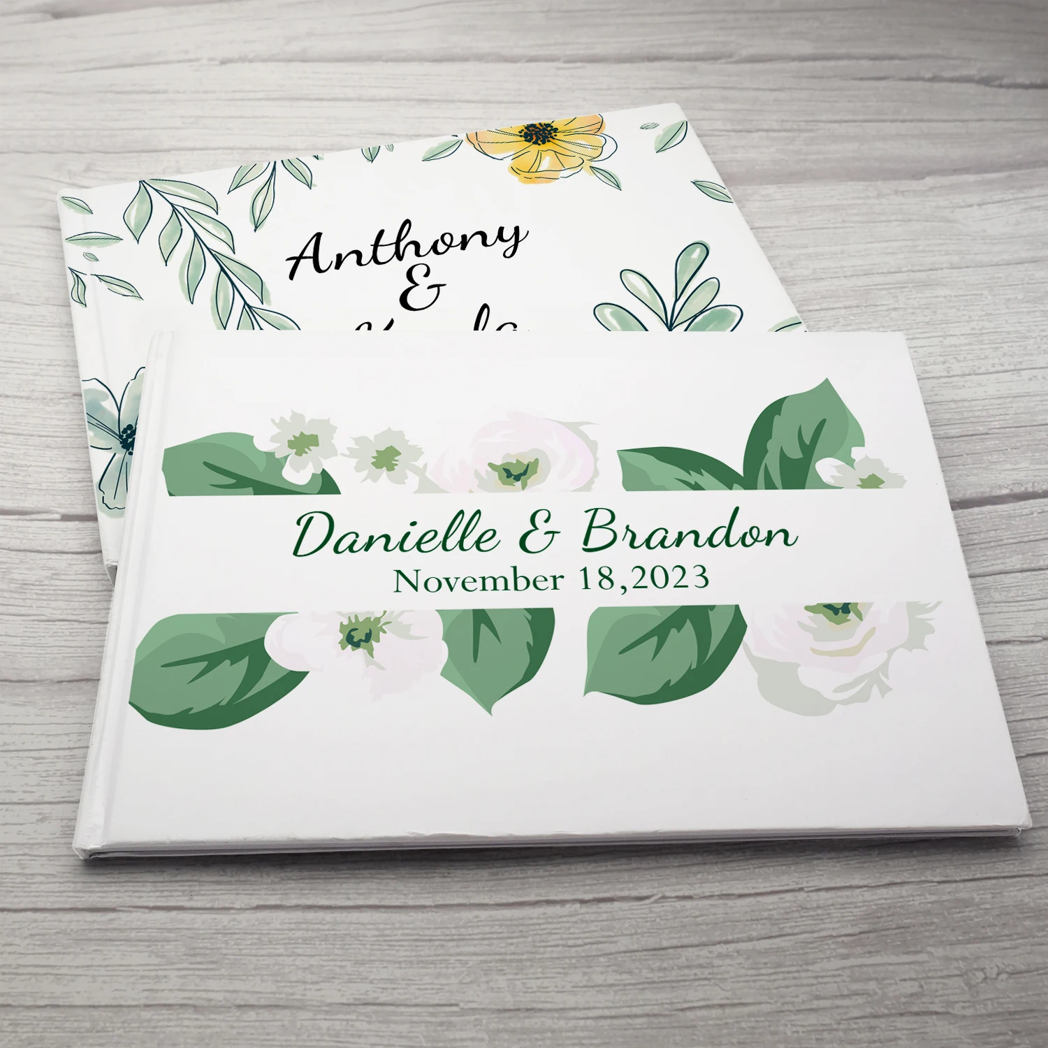 

Персонализированная Свадебная Гостевая книга с цветочным рисунком, свадебный альбом для крещения, свадебная книга с именем на заказ, свадебная книга с обложкой