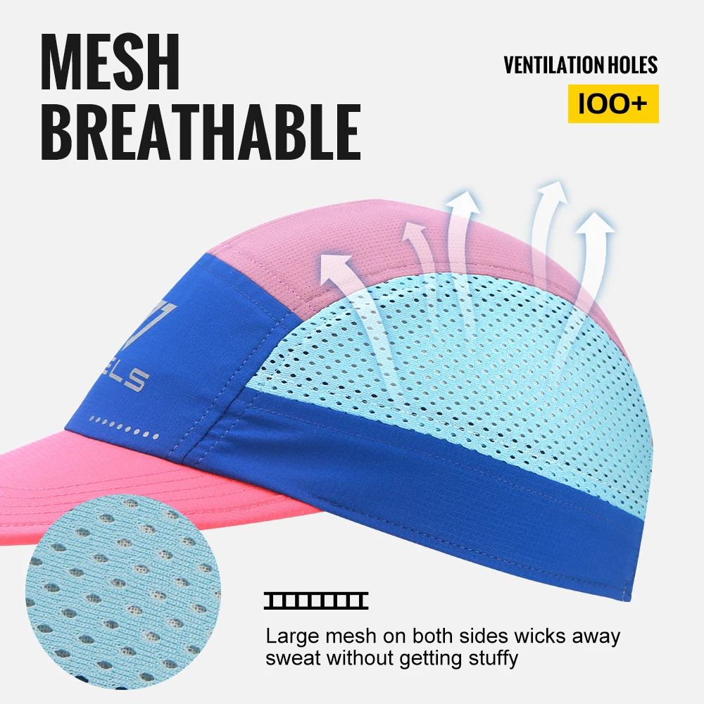 WRELS Sports Cap Adjustable Sun Visor Hat UV Protection Breathable Mesh Cap Moisture Wicking Duckbill Cap Quick Dry Baseball Cap