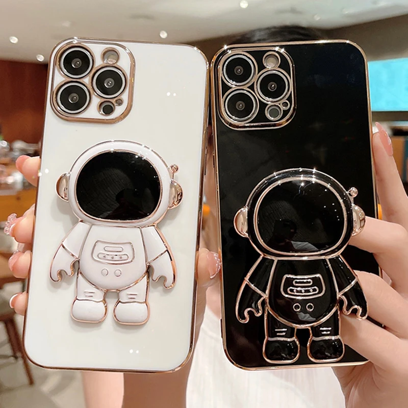 Astronaut Folding Stand Holder Phone Case For Iphone 13 Pro Max 12 11