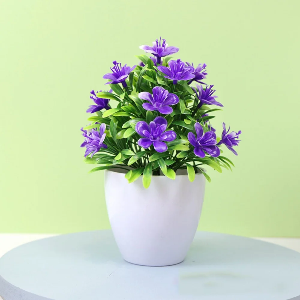 Artificial Bonsai Plant - Small Potted Flower Ornament for Home Wedding Office Decor