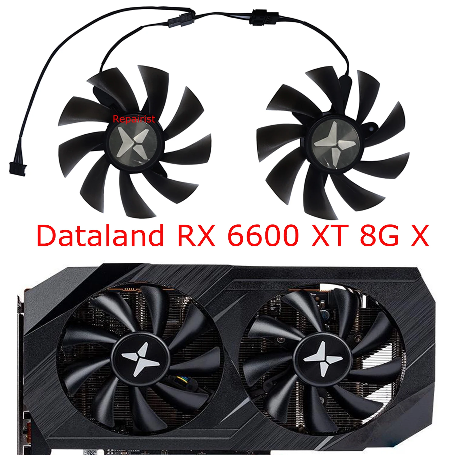 

2Pcs/Set,PLA09215B12H,GA92S2H,GPU Cooler,For Dataland RX6650XT 8G-X,For Dataland RX 6600 XT 8G X,Video Cards Cooling Fan