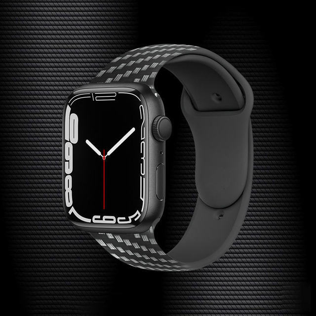 Band For Apple Watch Strap 45mm 40mm 38/42mm Carbon Fiber Pattern for iWatch 7 6 5 4 3 SE Generation Replacement Band 44mm