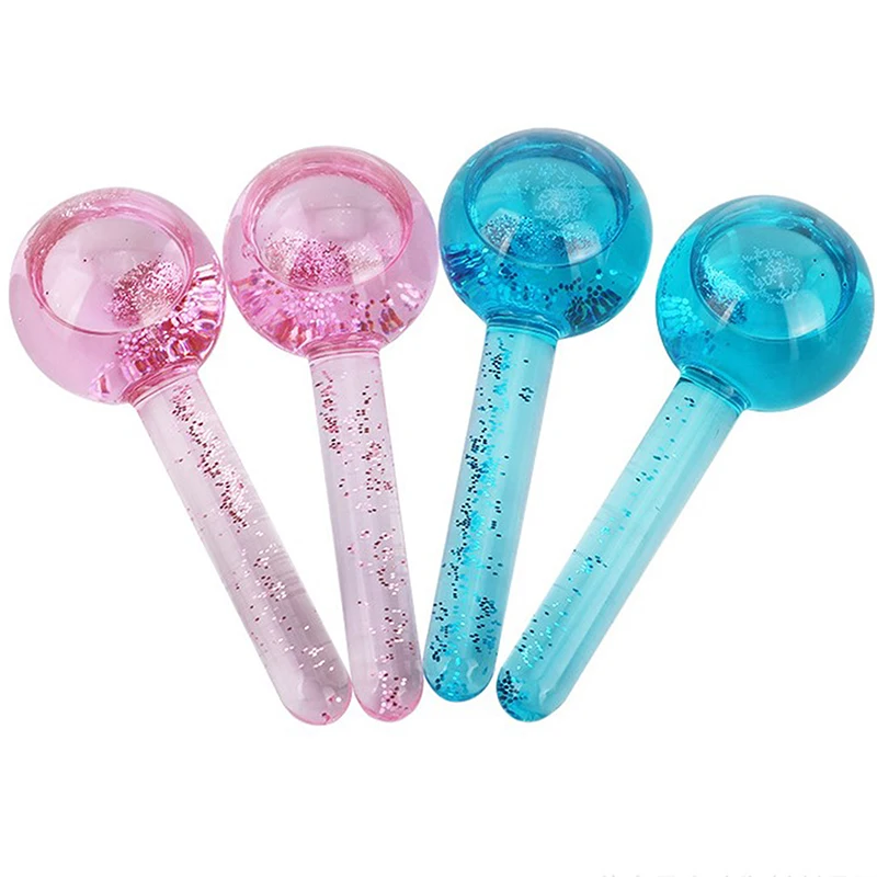 Ice Hockey Energy Crystal Face Roller Ball Ice Roller Facial Massager For Face Magic Cold Ball For Eye Massage Beauty Skin Care