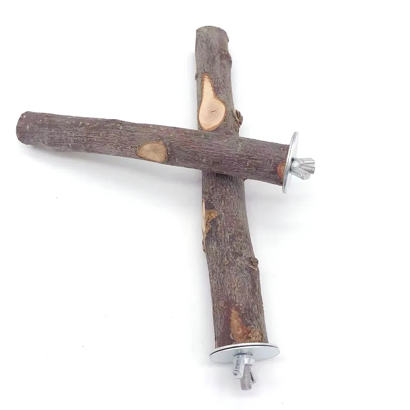 Natural Wood Pet Parrot Fork Tree Branch Stand Rack Squirrel Bird Hamster Branch Perches Chew Bite Toys Stick bird cage perches