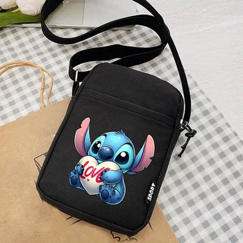 Disney Lilo & Stitch Borsa a tracolla da donna Borse a tracolla Borsa piccola da donna in tela Borsa per cellulare a spalla singola per studenti 1