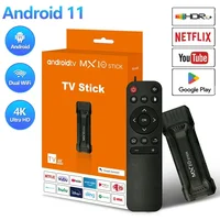 Mini MX10 TV stick 2.4g 5G dual WiFi Android 11 OS HDR set top 4K 1080p Smart TV sticks for Google YouTube network media player 1