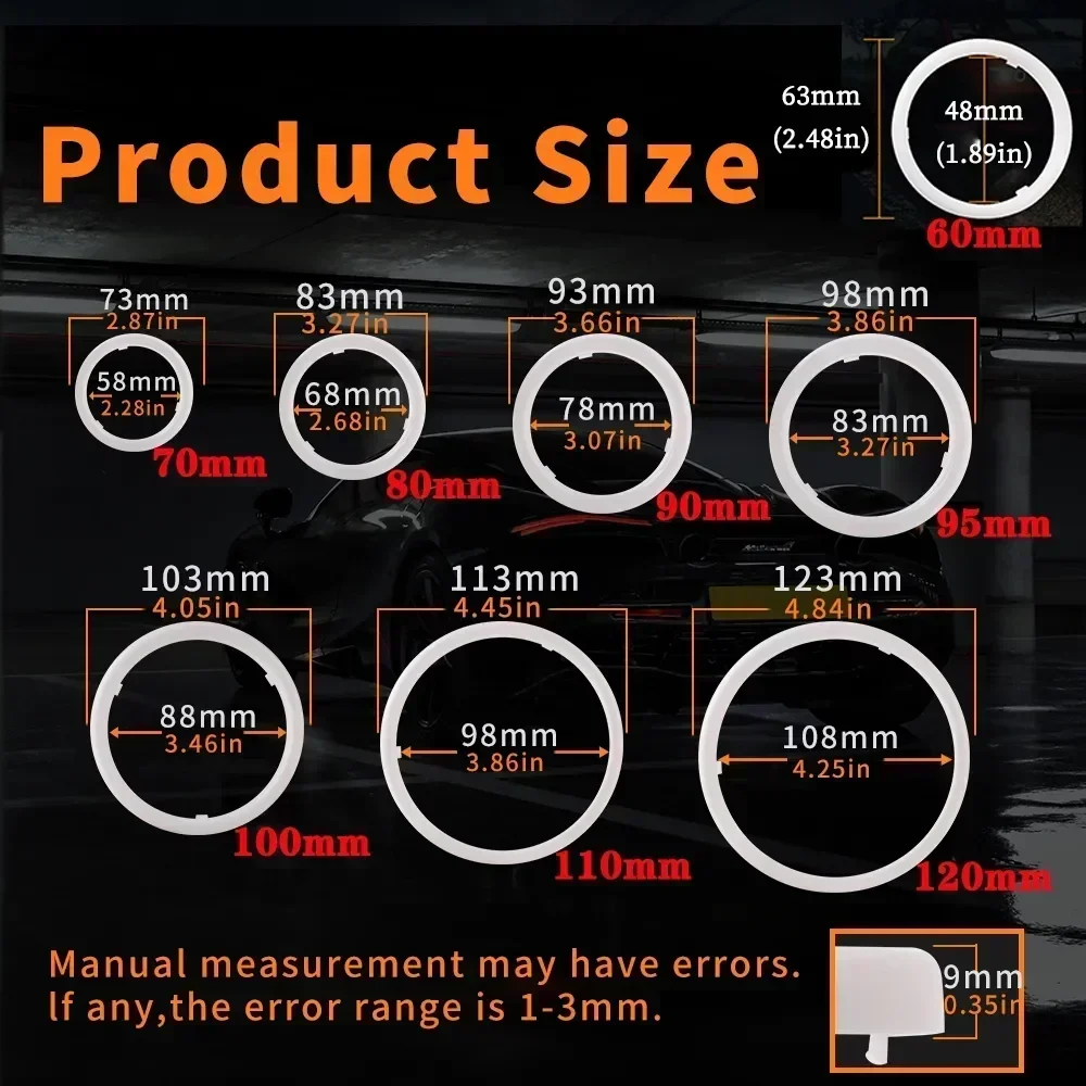 Motorcycle Led Lights Motorcycle Accessories 12V Motorcycle RGB Angel Eyes Halo Rings Lights with Turn Signal Lights APP Bluetooth LED Motorcycle Retrofit DRL Headlight