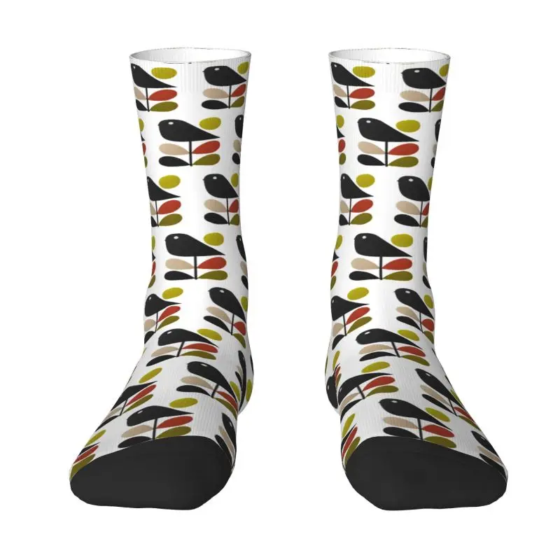

Kawaii Mens Orla Kiely Stem And Bird Dress Socks Unisex Warm Breathbale 3D Print Scandinavian Style Crew Socks