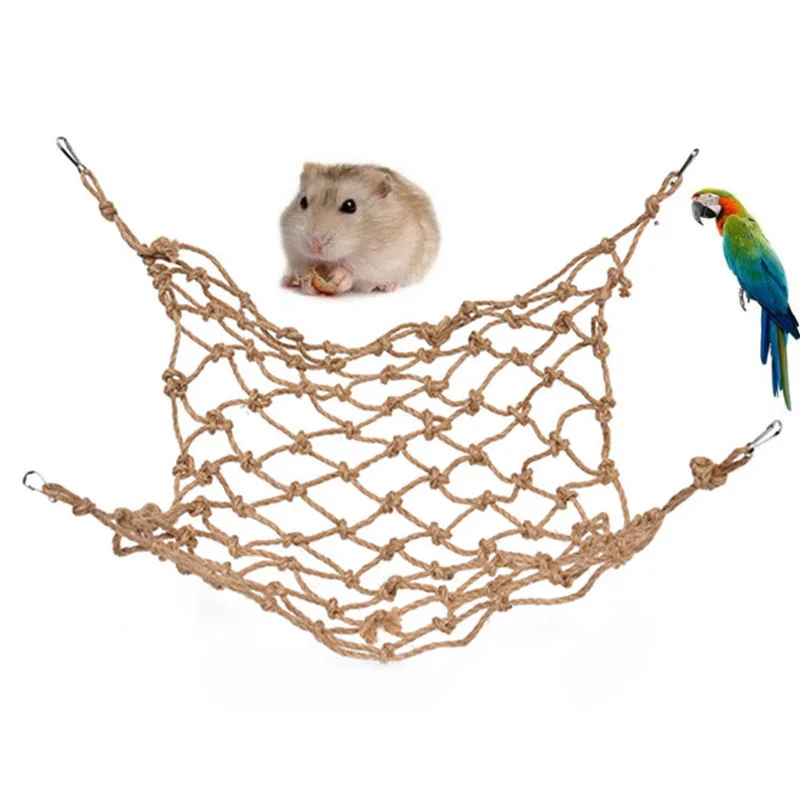 Parrot Climbing Net Swing Rope Net Bird Stand Net Hammock with Hook Bird Hanging Climb Chewing Pet Bird Toys