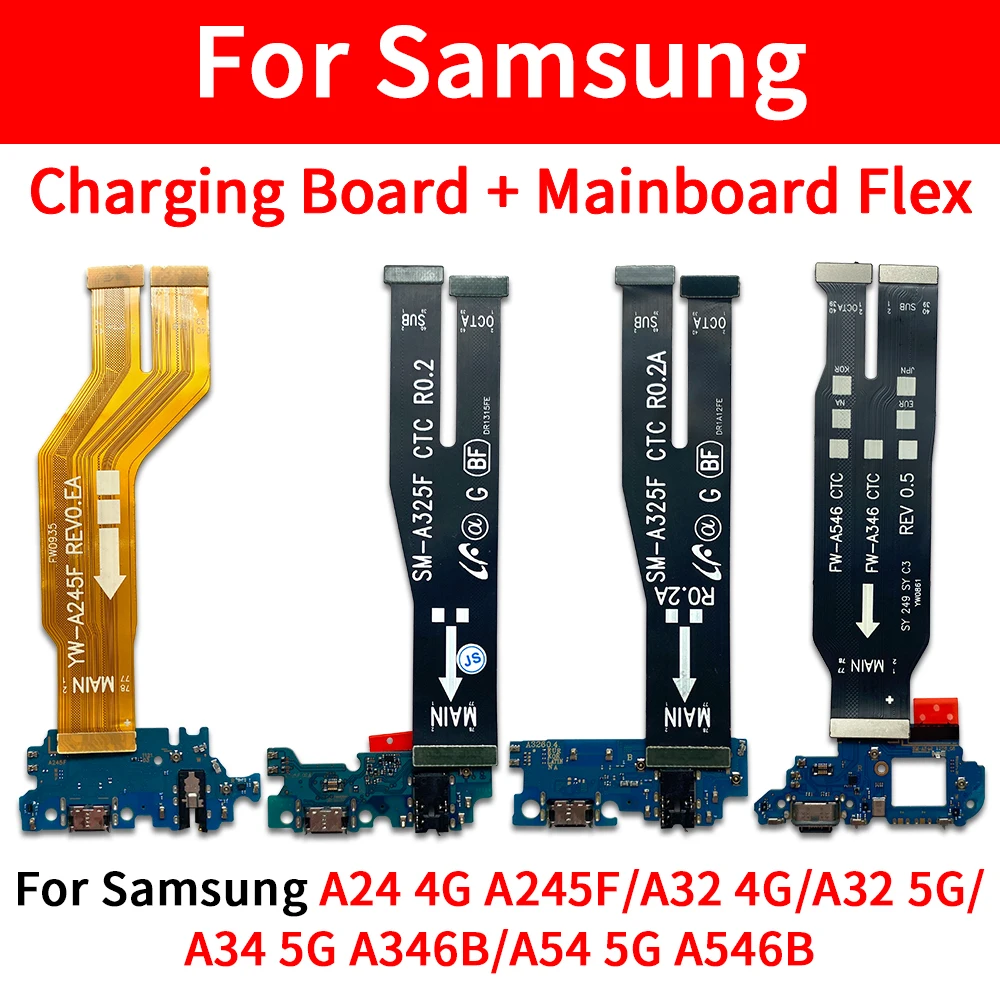 Tested Well Charging USB Port+ Main Board Flex Cable For Samsung