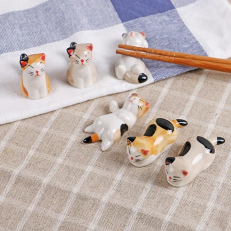 

2/3/4/5/6pcs/Set Chopsticks Pillow Chopstick Rest Home Decoration Cat Chopsticks Forks Holder Chopsticks Holder Spoon Holder