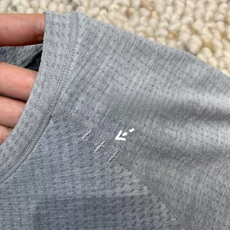 Lemon Metal Vent Tech Men Sport short-sleeved T-shirt Men's Casual Breathable Round Neck Quick Drying Sports Long-sleeved Shirts 5