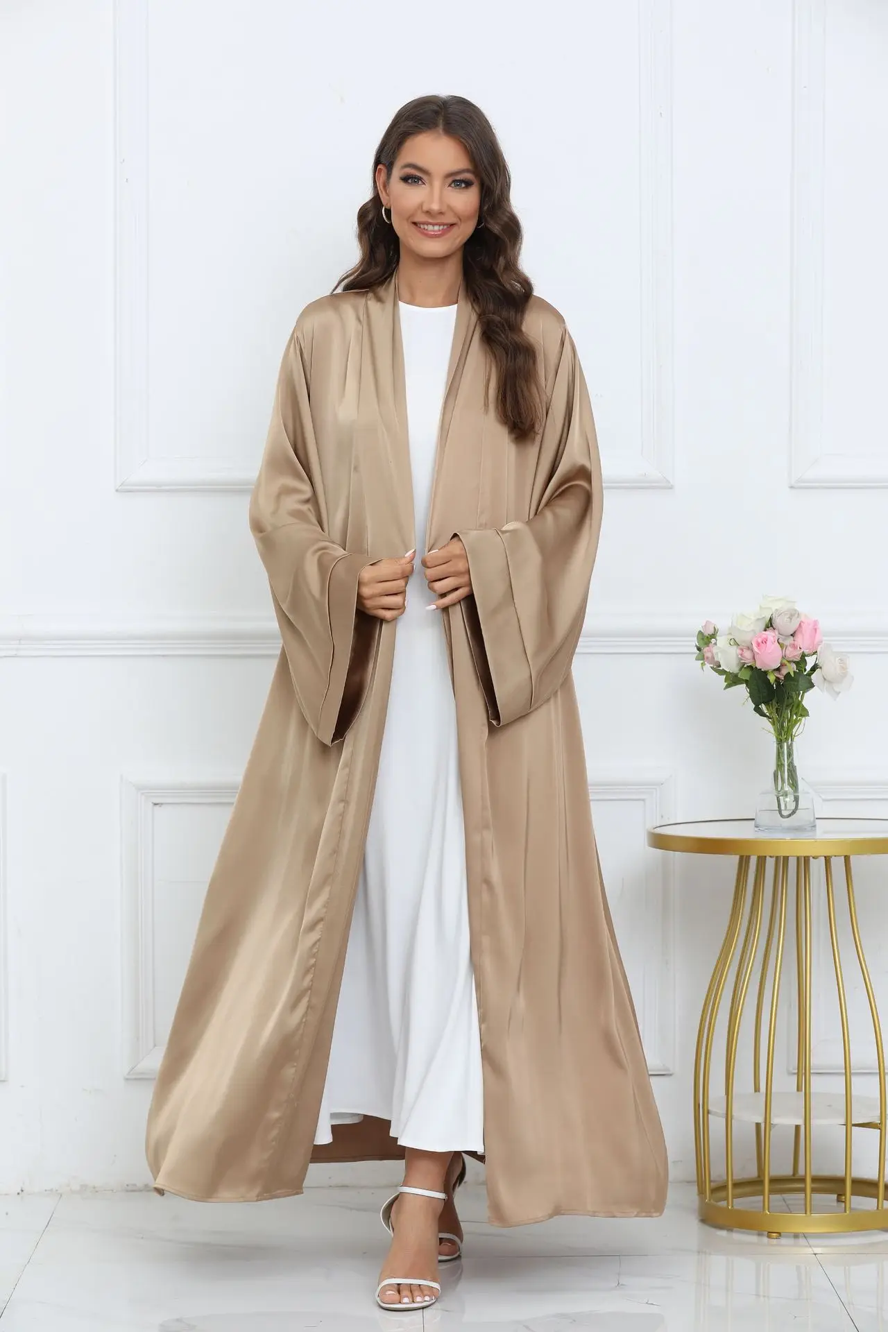 Elegant Open Abaya Belt Turkey Muslim Hijab Dress Eid Abayas for Women Dubai Luxury Islam Clothes Kaftan Kimono Femme Musulmane