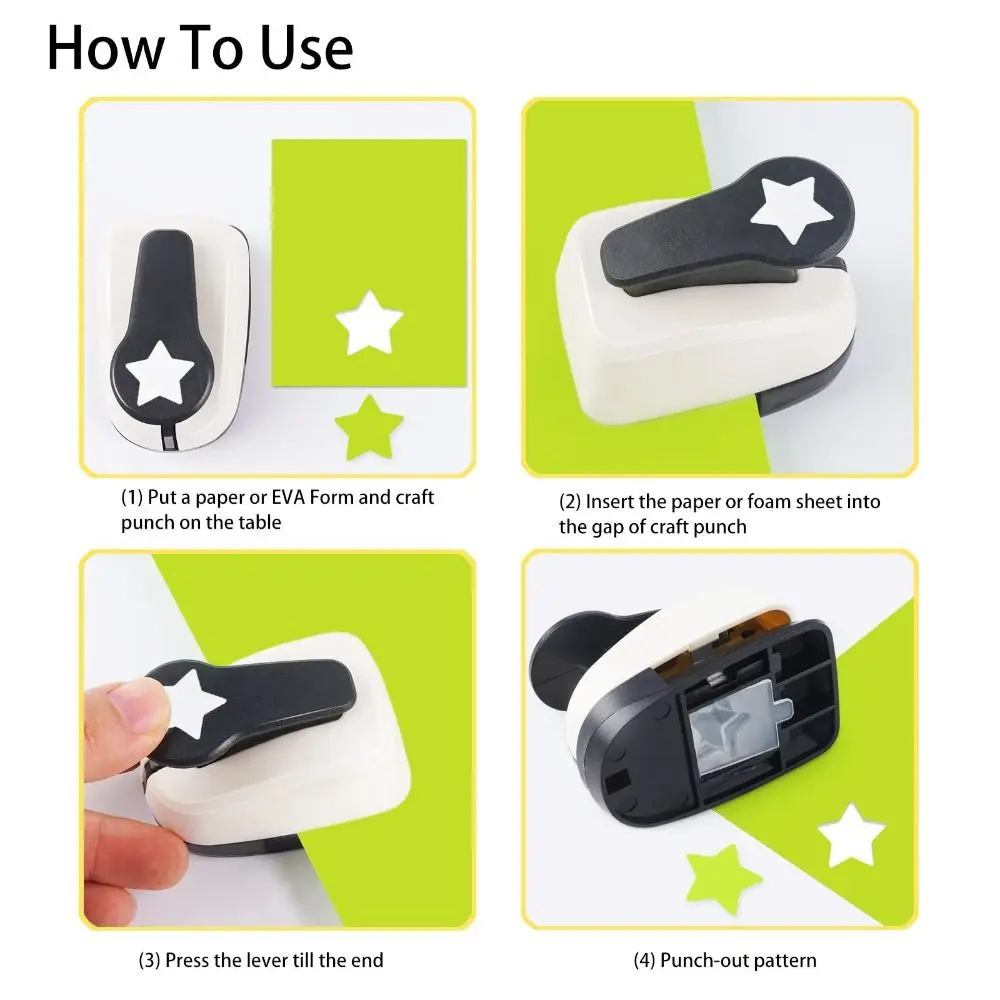 Paper Craft Punch 9-25mm Pentagram Hole Punch Children's Educational Scrapbooking Machine DIY Paper Cutting