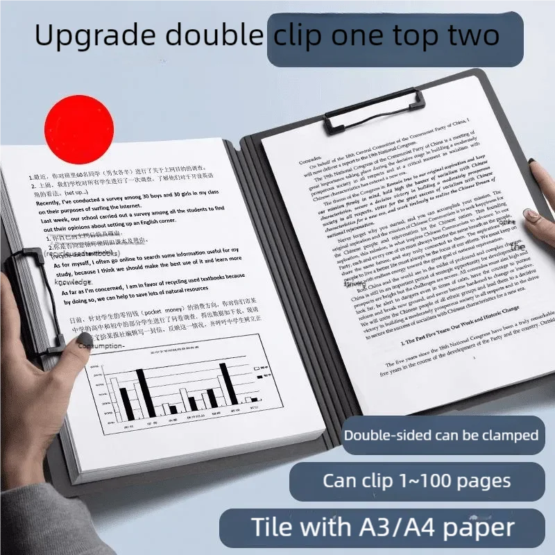 File Folders 1pc A4 Documents Organizer Clipboard With Cover Paper Folder for Business & School