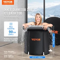 VEVOR Ice Bath Tub Plunge Portable Outdoor Ice Barrel Plunge Pool Cold Water Therapy for Athlet Recovery Fold Bathtub with Cover 2