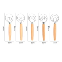 Mélangeur de pâte manuel fouet de pâte danois batteur à oeufs en acier inoxydable gâteau pâtisserie farines mélangeurs cuisine cuisson mélangeur outils 6