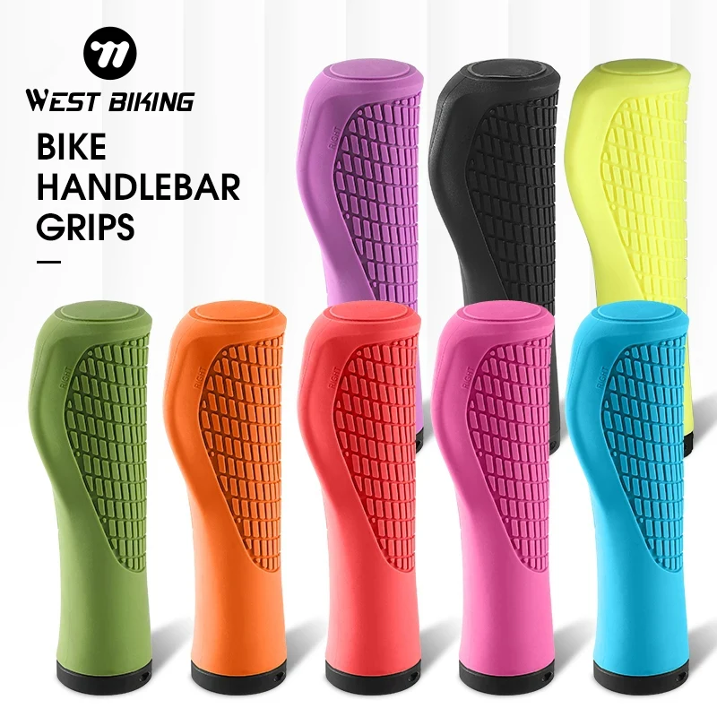 Bicycle Rubber Handlebar Grip 1 Pair Anti-slip Ergonomic