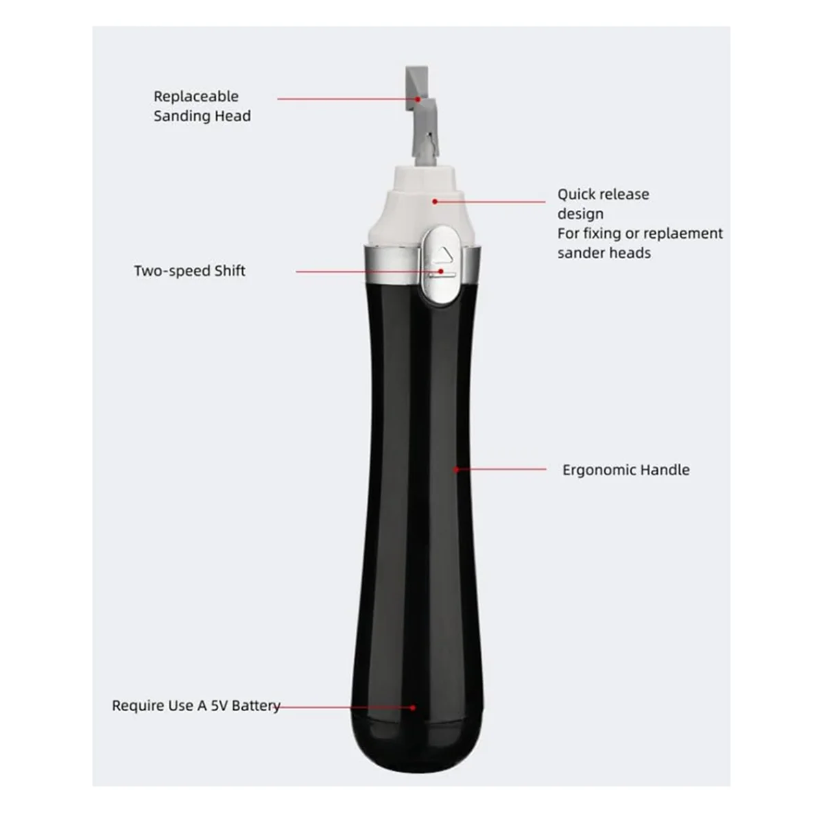 Electric Reciprocating Sander, with 8pcs Sanding Head for Hobbies,Art,Miniature,Figure Polishing,Sanding 4