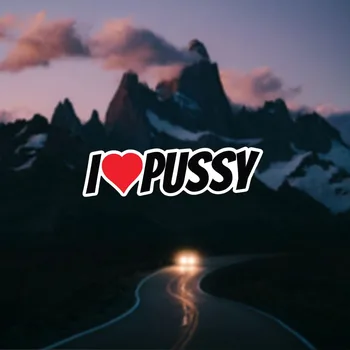 Divertenti adesivi per auto I Love Pussy impermeabili per finestre automatiche Parabrezza Decorazione per laptop Protezione solare Vinile Decalcomanie durevoli fai da te