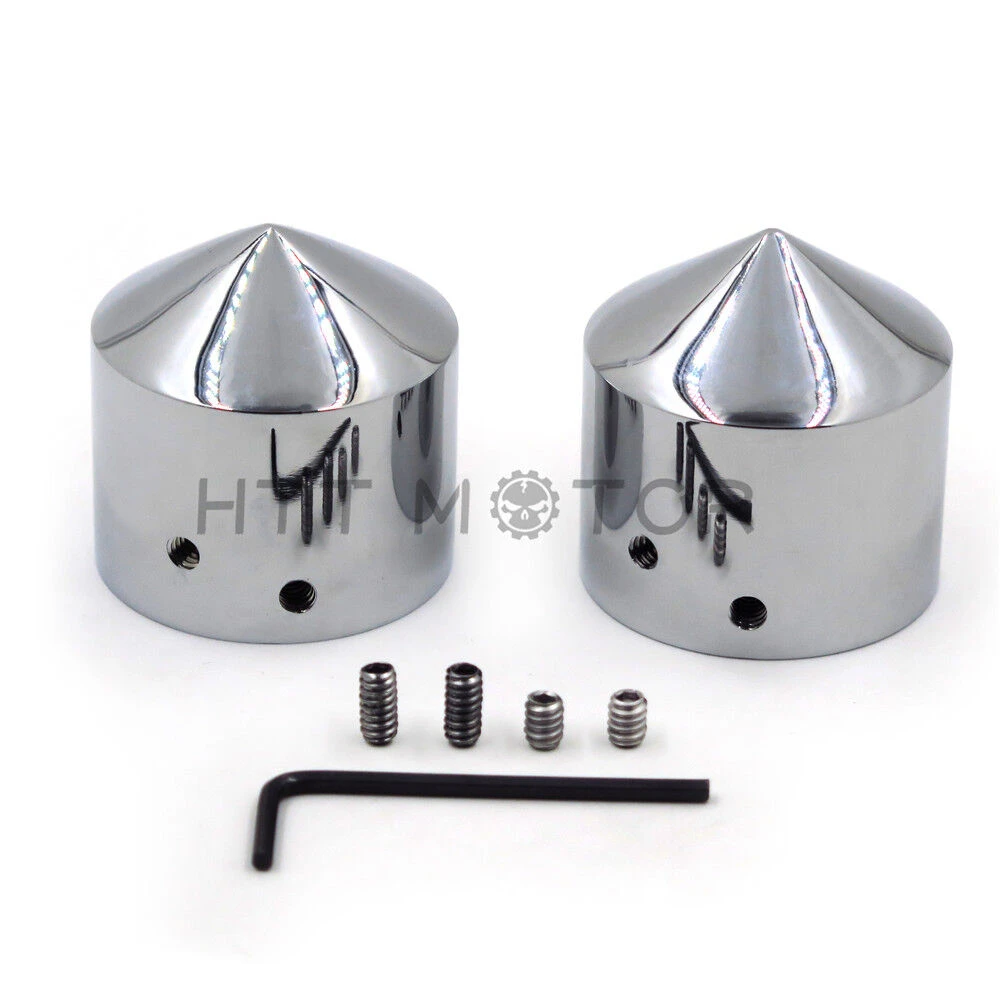 Tappo Di Copertura Del Dado Dell'Asse Anteriore Cromato 2 Pezzi Per Harley Davidson Softail Dyna V-Rod Touring Trike Aftermarket Accessori Per Moto