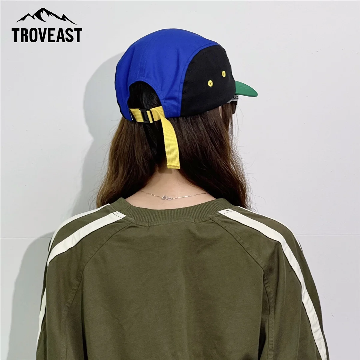 American Baseball Cap Street Color Collision Five Piece Cap Sports Skateboarding Duck Tongue Workwear Big Headband Hat
