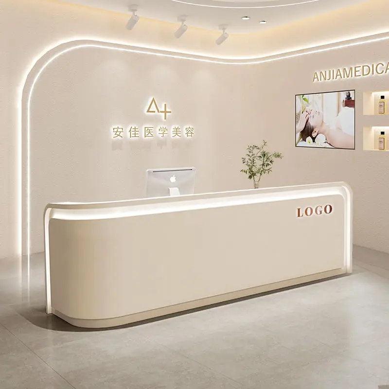 Cashier Customizable Front Desk Podium Store Shop Grocery Nail Advisory Reception Desk Banco Schreibtisch Reception Furniture